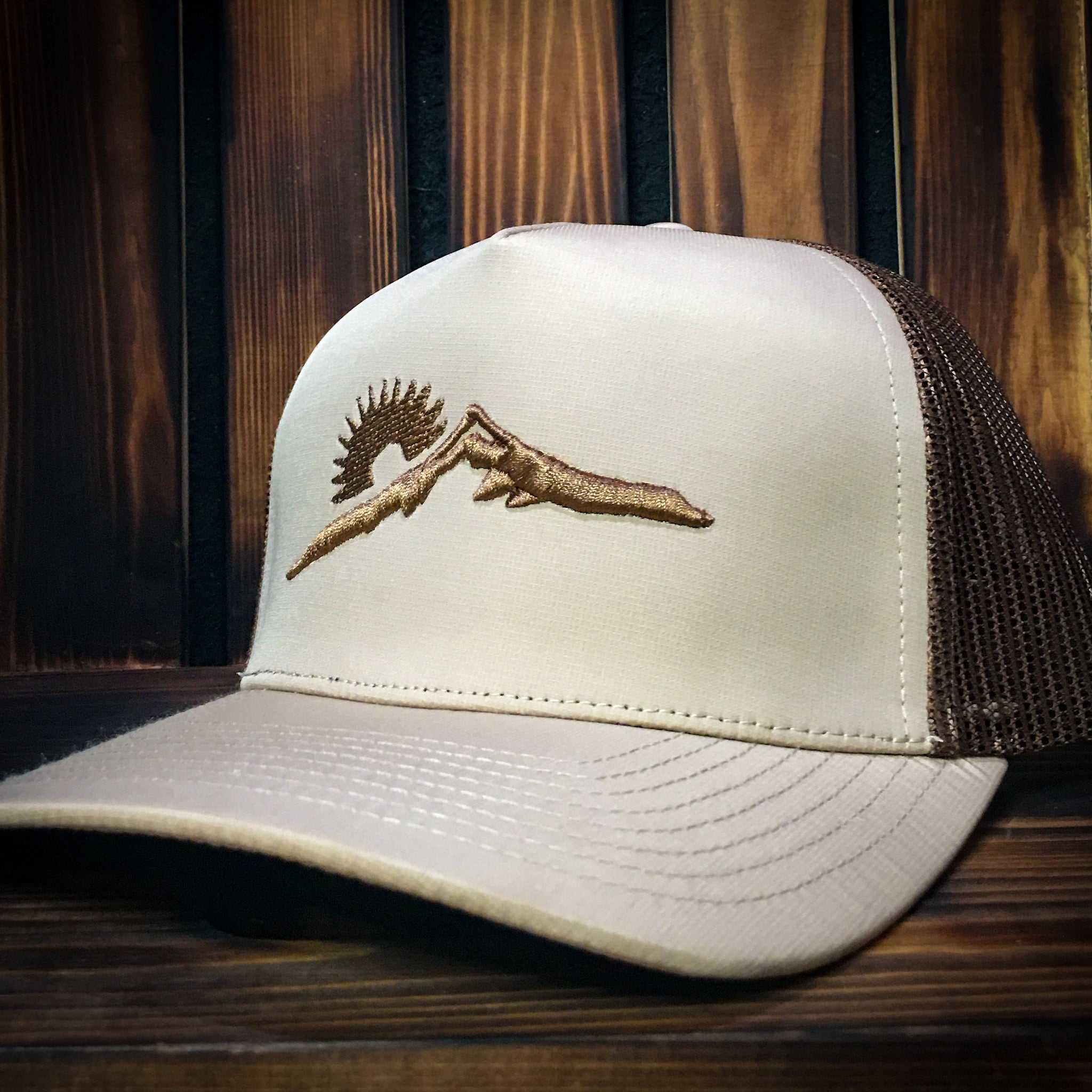 Khaki/Brown Ridgeline Mesh Hat