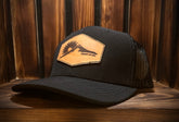 Black Mountain Logo Youth Leather Patch Hat